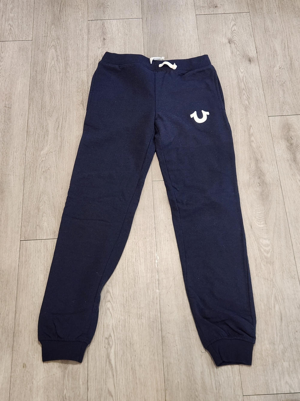 True Religion Navy Blue Horseshoe Logo Sweatpants Joggers Youth Size L